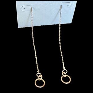 Argento Vivo Long Chain with Open Ring Dangle Stud Earrings
